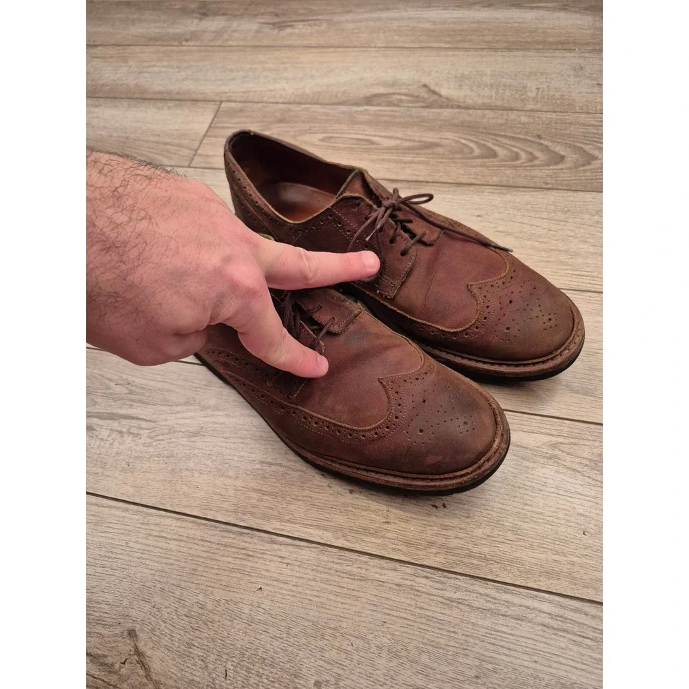 Allen Edmonds Thousand Oaks Brown Leather Wingtip Shoes Lace Up‎ Oxfords 10.5 D